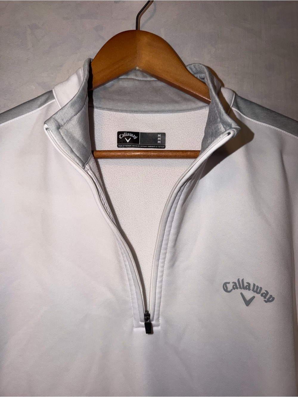 Callaway White and Gray Half-Zip Golf Pullover - Picture 3 of 7